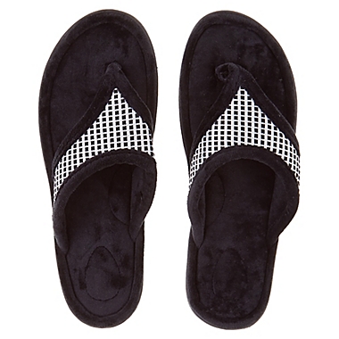 Brookstone&reg; Large Thong Slippers in Grey. View a larger version of this product image.