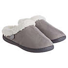 Alternate image 2 for Brookstone&reg; Classic Mediium Sherpa Slip-On Slippers in Grey