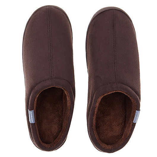 Alternate image 1 for Brookstone® Classic Slip-On Slippers in Chocolate