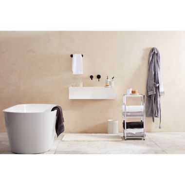 Nestwell&trade; Small/Medium Unisex Plush Robe in Sharkskin. View a larger version of this product image.