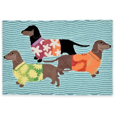 Trans-Ocean Front Porch Tropical Hounds Accent Rug