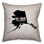 Alaska State Pride 16-Inch x 16-Inch Square Throw Pillow in Black/White