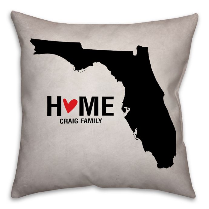 Florida State Pride 16 Inch X 16 Inch Square Throw Pillow In Black