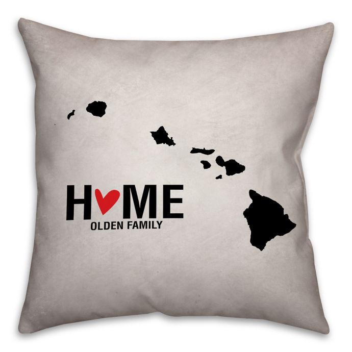 Hawaii State Pride 16 Inch X 16 Inch Square Throw Pillow In Black