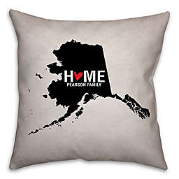 Alaska State Pride Square Throw Pillow in Black/White