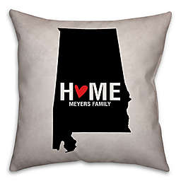 Alabama State Pride Square Throw Pillow in Black/White