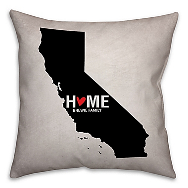 California State Pride Square Throw Pillow in Black/White. View a larger version of this product image.