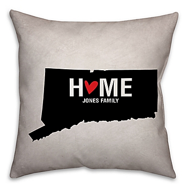 Connecticut State Pride Square Throw Pillow in Black/White. View a larger version of this product image.