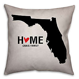 Florida State Pride Square Throw Pillow in Black/White