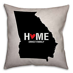 Georgia State Pride Square Throw Pillow in Black/White