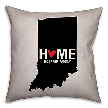 Indiana State Pride Square Throw Pillow in Black/White. View a larger version of this product image.