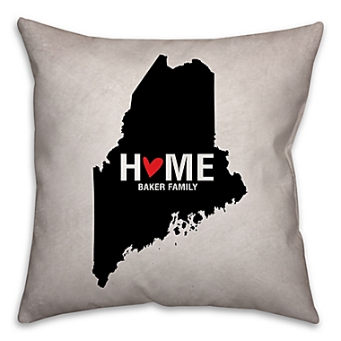 Maine State Pride Square Throw Pillow in Black/White. View a larger version of this product image.