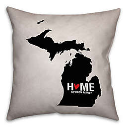 Michigan State Pride Square Throw Pillow in Black/White