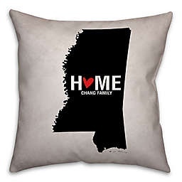 Mississippi State Pride Square Throw Pillow in Black/White