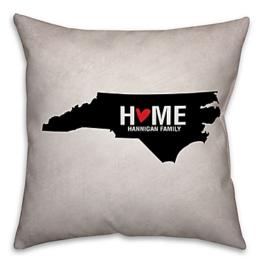 North Carolina State Pride Square Throw Pillow in Black/White. View a larger version of this product image.
