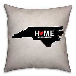 North Carolina State Pride Square Throw Pillow in Black/White