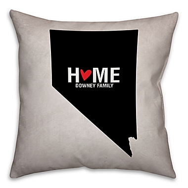 Nevada State Pride Square Throw Pillow in Black/White. View a larger version of this product image.