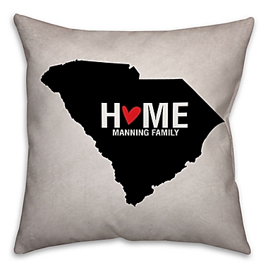 South Carolina State Pride Square Throw Pillow in Black/White. View a larger version of this product image.