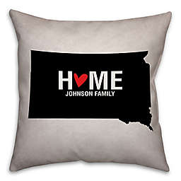 South Dakota State Pride Square Throw Pillow in Black/White