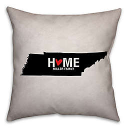Tennessee State Pride Square Throw Pillow in Black/White