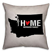 Washington State Pride Square Throw Pillow in Black/White