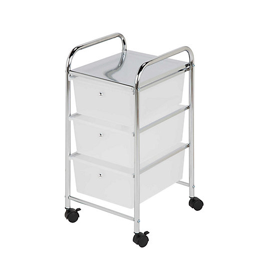 Steel 3 Drawer Rolling Storage Cart, Rolling Storage Containers Drawers