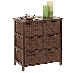 Honey-Can-Do® 6-Drawer Woven Strap Storage Chest in Light Espresso