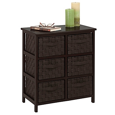 Honey-Can-Do&reg; 6-Drawer Woven Strap Storage Chest in Dark Espresso. View a larger version of this product image.