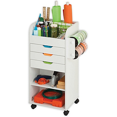 Honey-Can-Do&reg; Craft Storage Cart in White. View a larger version of this product image.