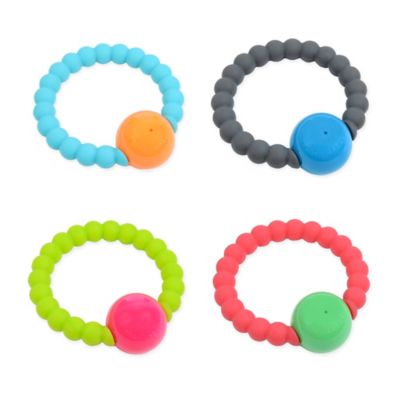 colorful teething rings