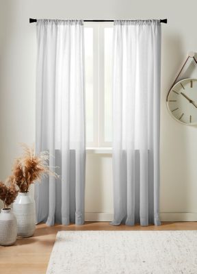 Studio 3B&trade; Delray 84-Inch Sheer Linen Window Curtain Panel in Grey (Single)