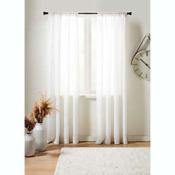Studio 3B™ Delray 95-Inch Sheer Linen Window Curtain Panel in White (Single)