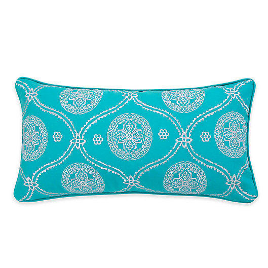 Alternate image 1 for Levtex Home Madalyn Embroidered Oblong Throw Pillow in Teal