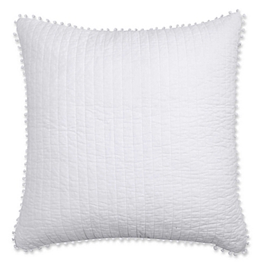 Levtex Home Pom Pom European Pillow Sham in White. View a larger version of this product image.
