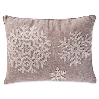 Levtex Home Avery Snowflake Oblong Throw Pillow in Natural. View a larger version of this product image.