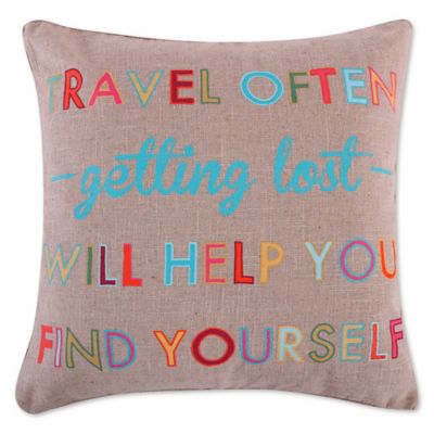 Levtex Home Gale "Travel Often" Burlap Throw Pillow