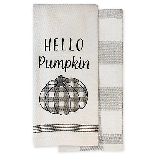 Alternate image 1 for Hello Pumpkin Harvest Kitchen Towels (Set of 2)