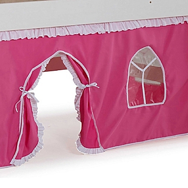 Addison Junior Loft Bed with Tent and Playhouse in White/Pink. View a larger version of this product image.