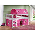Alternate image 2 for Addison Junior Loft Bed with Tent and Playhouse in White/Pink
