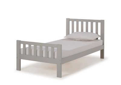 Aurora Twin Wood Platform Bed in Dove Grey