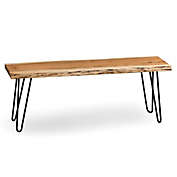 Alaterre Hairpin 48-Inch Wood and Metal Bench in Natural
