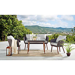 Alaterre Furniture™ Athens Tall All-Weather Wicker Conversation Set in Chocolate Brown