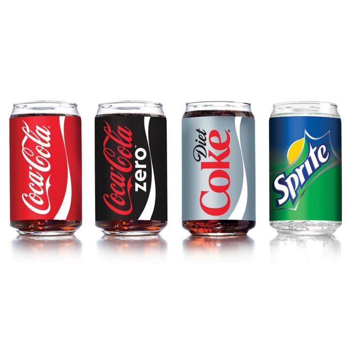 Luminarc CocaCola Assorted CanShaped Glasses (Set of 4) Bed Bath