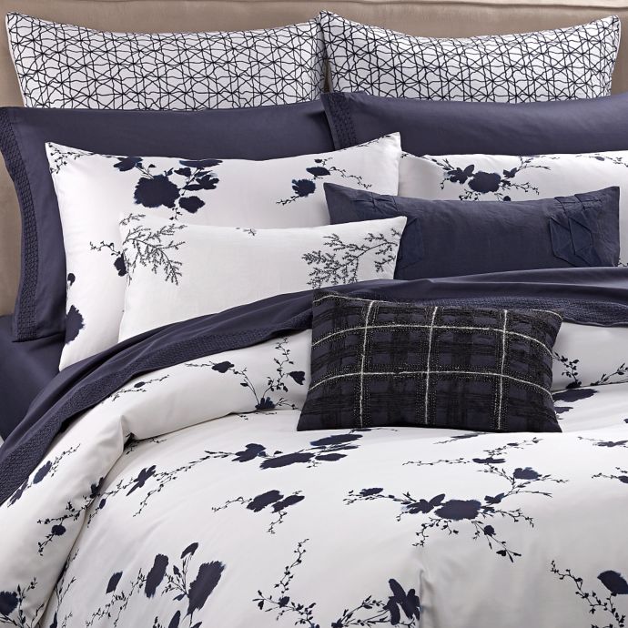 Vera Wang Ink Wash Floral Duvet Cover In Ink Bed Bath Beyond