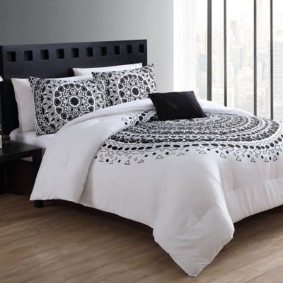 VCNY Tessa Comforter Set in Black/White 