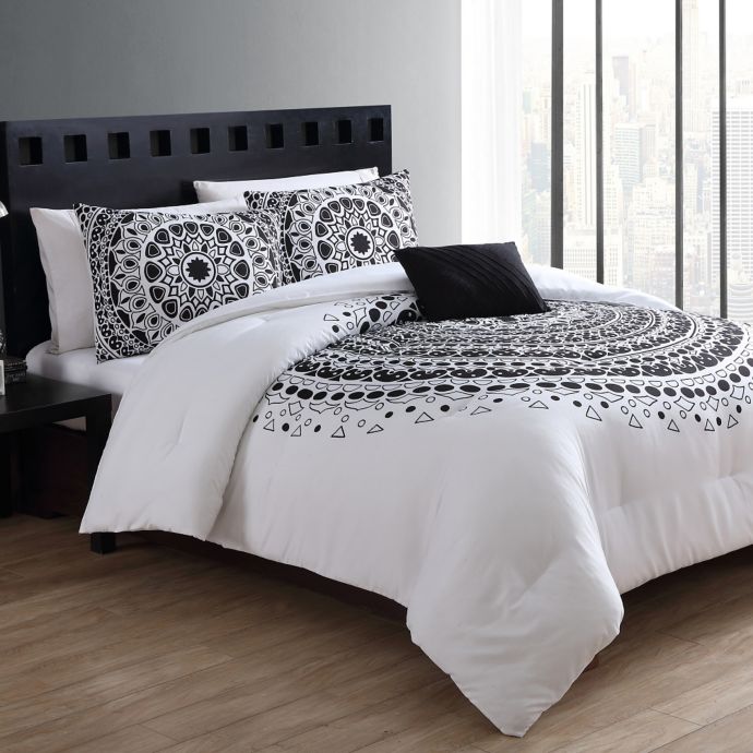 Vcny Tessa Comforter Set In Black White Bed Bath Beyond