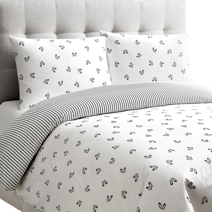 Dance Reversible Duvet Cover Set In White Bed Bath Beyond