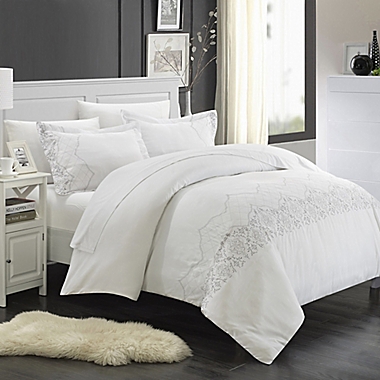Chic Home Saunder 3-Piece King Duvet Cover Set in White. View a larger version of this product image.