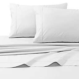 300-Thread-Count Premium Cotton Percale King Sheet Set in White