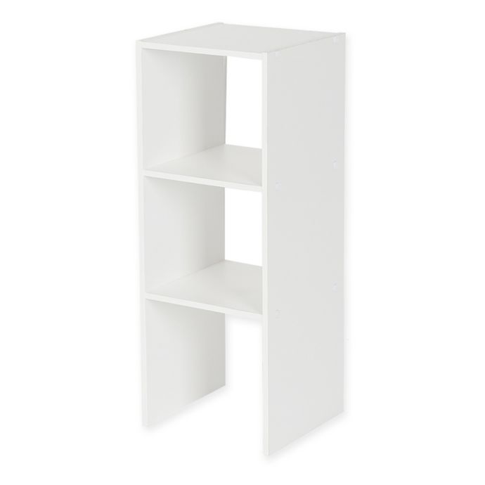 Stackable 31Inch Vertical 3Shelf Organizer in White Bed Bath and